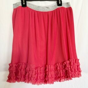 Coral skirt with ruffles
